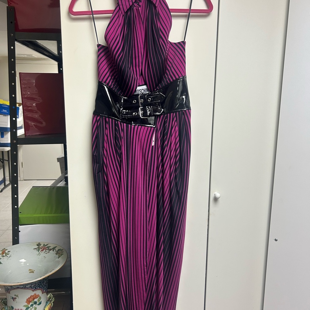 Stylish purple and Black Striped Women's Dress